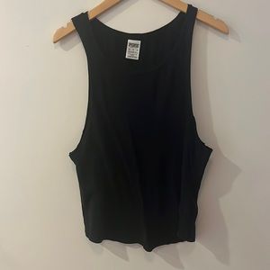 Victoria’s Secret Pink Cut Off Tank Black XS EUC